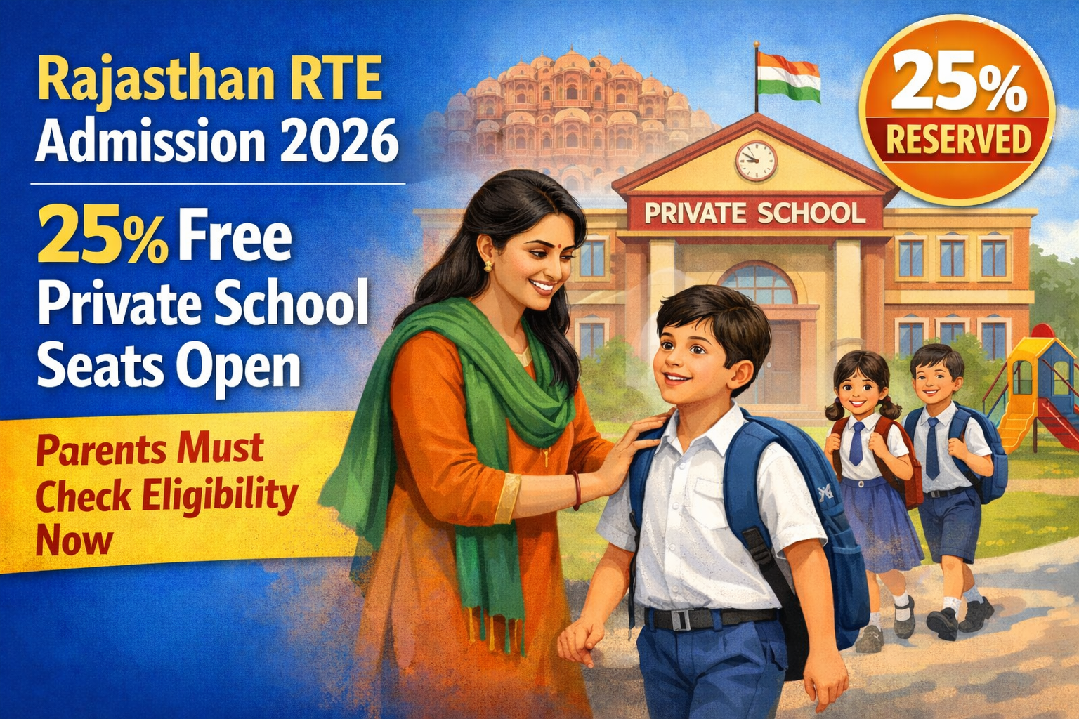Rajasthan RTE Admission 2026 25 Free Private School Seats Open – Check Eligibility Now